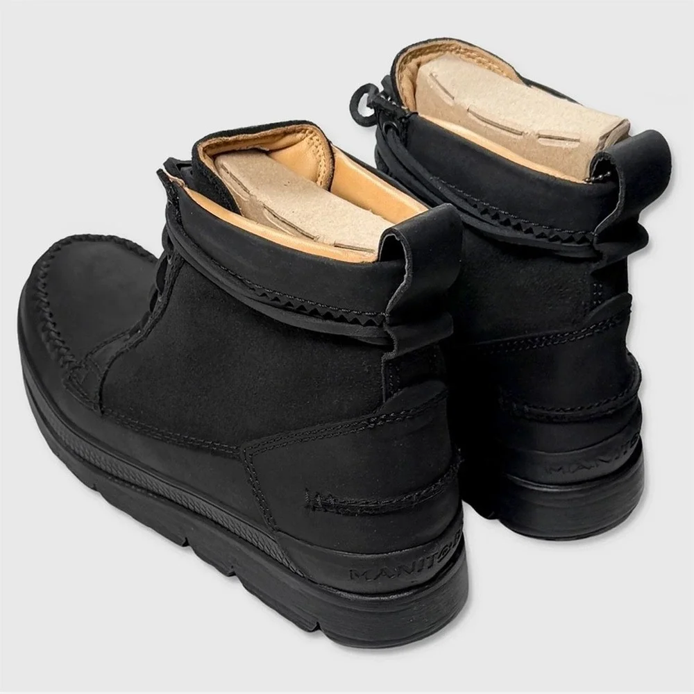 Manitobah Waterproof Moc Toe Unlined Boots - NEW Mens 9 Black - #48788-OF